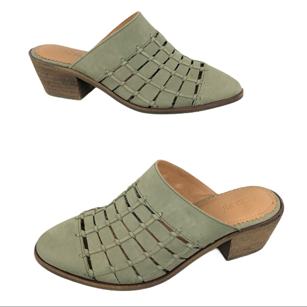 🆕 Crevo Luella Full Grain Leather Block Heel Mule